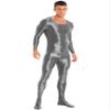 Jugaoge Mens Shiny Oil Round Neck Lingerie Catsuits Footed Stretchy Long Sleeve Bodysuit Swimsuit Dark Grey X-Large view 3