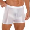 easyforever Mens Shiny Glossy Oily Tight Panties Shorts Trunks Nylon Sheer High Elastic Underwear White Large view 3