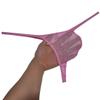 Botmois Mens Shiny Mesh String Thong Underwear Sheer T-Back Minimum Coverage Contour Pouch Tangas Light Pink L view 3