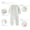 Owlivia Organic Cotton Baby Boy Girl Zip up Sleep N Play, Footless, Long Sleeve(0-3 Months, Ivory White) view 3