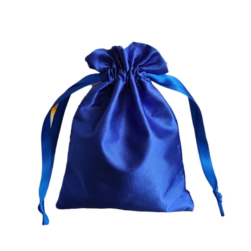 Only My Live Home 2pcs Extra Large Plain Silk Jewelry Pouch Drawstring Satin Gift Pouches Jewellery Packaging Bags Handmade Luxury Storage Bag with lined 7.9x9.8 inch (blue (2 pcs))