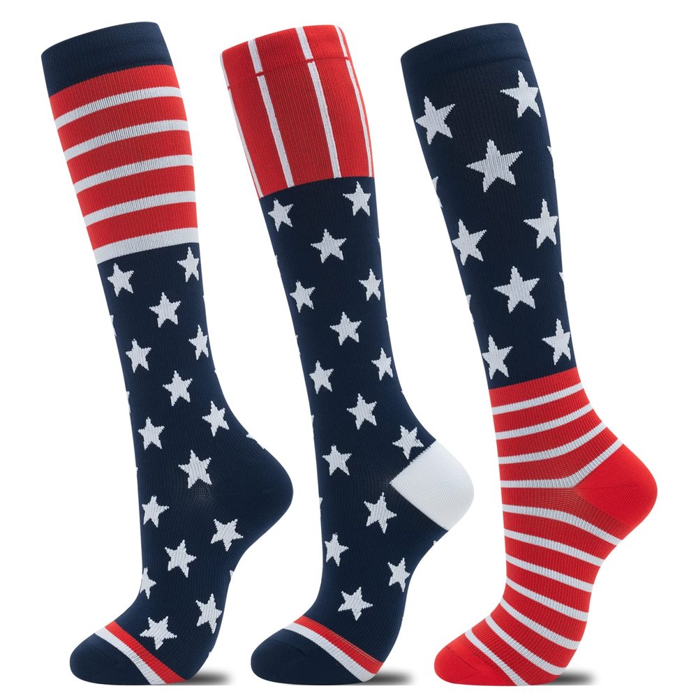 fenglaoda Compression Socks for Women Men 3 Pairs Graduated Compression Support Circulation Socks for Nurses