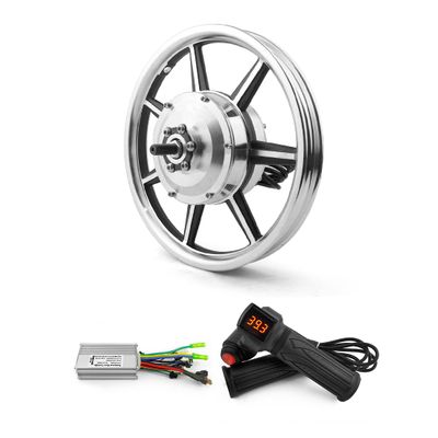 14 Inch 350W Planetary Gear Hub Motor Wheel Brushless Controller Twist Grip For Front Wheel Scooter Small Bike Bicycle Handle48V350W)