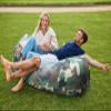 AlphaBeing Inflatable Lounger Air Sofa, Portable Inflatable Couch with Mesh Bottom Air Hammock Anti Leakage Air Chair, Outdoor Camping Hiking Beach Traveling Gift for Men Women,Camo Green view 3