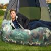 AlphaBeing Inflatable Lounger Air Sofa, Portable Inflatable Couch with Mesh Bottom Air Hammock Anti Leakage Air Chair, Outdoor Camping Hiking Beach Traveling Gift for Men Women,Camo Green view 4
