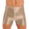 easyforever Mens Shiny Glossy Oily Tight Panties Shorts Trunks Nylon Sheer High Elastic Underwear Coffee Large view 1