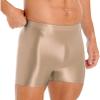 easyforever Mens Shiny Glossy Oily Tight Panties Shorts Trunks Nylon Sheer High Elastic Underwear Coffee Large view 3
