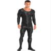 Oyolan Men's Glossy Stretch Shiny Tights Sports Fitness Bodysuit Pantyhose Full Jumpsuits Nightwear Black X-Large view 1