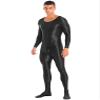 Oyolan Men's Glossy Stretch Shiny Tights Sports Fitness Bodysuit Pantyhose Full Jumpsuits Nightwear Black X-Large view 2
