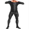 Oyolan Men's Glossy Stretch Shiny Tights Sports Fitness Bodysuit Pantyhose Full Jumpsuits Nightwear Black X-Large view 4