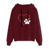 tuduoms Womens Cute Hoodies Love Heart Dog Paw Graphic Sweatshirt Casual Fashion Pullover Tops Hoodie Gift for Teen Girls view 1