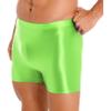 FreebilyMen's Shiny Oily Glossy Sheer Boxer Briefs Trunks Shorts High Elastic Panties Underwear FluorescentGreen X-Large view 4