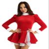 Huimingda Womens Velvet Christmas Figure Ice Skating Dance Leotard Dress Xmas Santa Claus Fancy Dress Up Red X-Large view 1