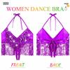 Nicute Sequin Fringe Top Silver Sparkly Tassel Bra Rave Belly Dance Top for Women (Purple) view 2