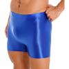 easyforever Mens Shiny Glossy Oily Tight Panties Shorts Trunks Nylon Sheer High Elastic Underwear Blue X-Large view 4