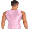 Oyolan Men Compression Shirt Slimming Body Shaper Vest Shapewear Undershirt Corset Sports Shirts Pink Large view 4