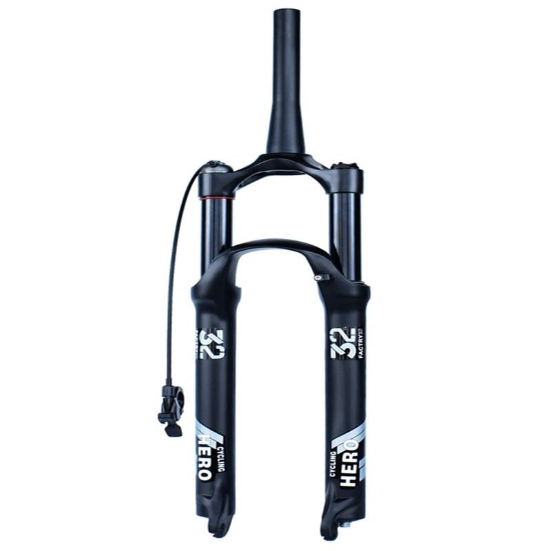 HSQMA Bike Air Fork 26/27.5/29 Inch Mountain Bike Suspension Fork Travel 120mm 1-1/8 1-1/2 Disc Brake Bicycle Front Fork QR 9mm
