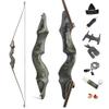 60 Inch Black Hunter Takedown Longbow 20-60lbs Traditional Wood Longbow with Bamboo Core Limbs Right/Left Handed American Hunting Longbow for Outdoor Hunting Shooting (35 Lbs, Black Bow/Right Handed) view 1