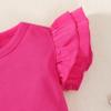 Magic Park 12M-7Y Baby Girl Blouse Toddler Ruffle T-Shirts Kids Girl Solid Color Tee Casual Tops for Girls (0033Q_Dark Pink, 3-4 Years) view 4