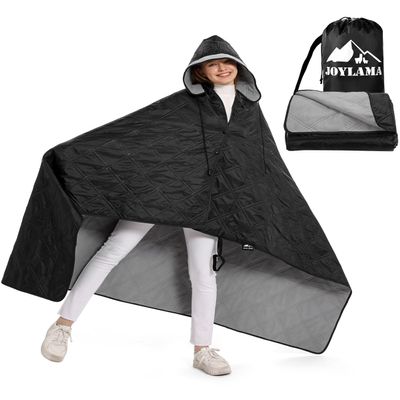 JOYLAMA Outdoor Camping Blanket, Fleece Waterproof Stadium Blanket with Portable Bag, Lightweight for Cold Weather, Sports, Pet, Beach, Picnic, Stadium, Travel, Car, 79 * 54inch