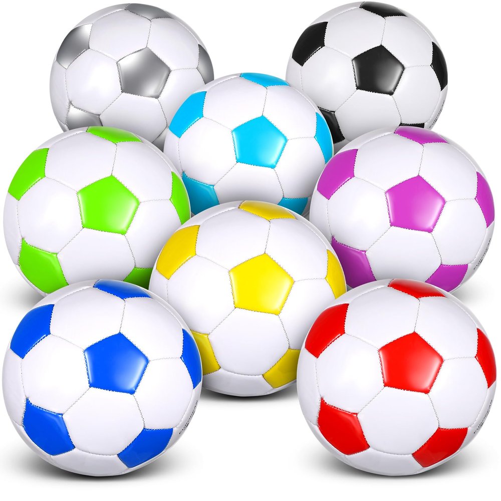 HyDren 8 Pcs Soccer Balls Bulk with Pump Deflated Official Size Sport Soccer Ball for Kid Adult Game Match Indoor Outdoor Gift for Back to School Sports Game Birthday Party Gift(Size 3)