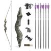 60 Inch Black Hunter Takedown Longbow 20-60lbs Traditional Wood Longbow with Bamboo Core Limbs Right/Left Handed American Hunting Longbow for Outdoor Hunting Shooting (35 Lbs, Black kit/Right Handed) view 1
