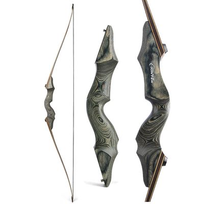 60 Inch Black Hunter Takedown Longbow 20-60lbs Traditional Wood Longbow with Bamboo Core Limbs Right/Left Handed American Hunting Longbow for Outdoor Hunting Shooting (60 Lbs, Black Bow/Left Handed)