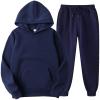 Tracksuit Womens 2 Piece Sweatshirt & Sweatpants Set Sports Pullover Hoodie Sweatsuit Solid Jogger Suit with Pockets Navy view 1