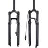BOLANY 27.5/29inch Bike Suspension Fork 34mm Stanchions 1-1/8 Thread-Less Straight Steerer 120mm Travel MTB Air Fork with Damping Rebound Adjustment (Remote, 27.5inch) view 1