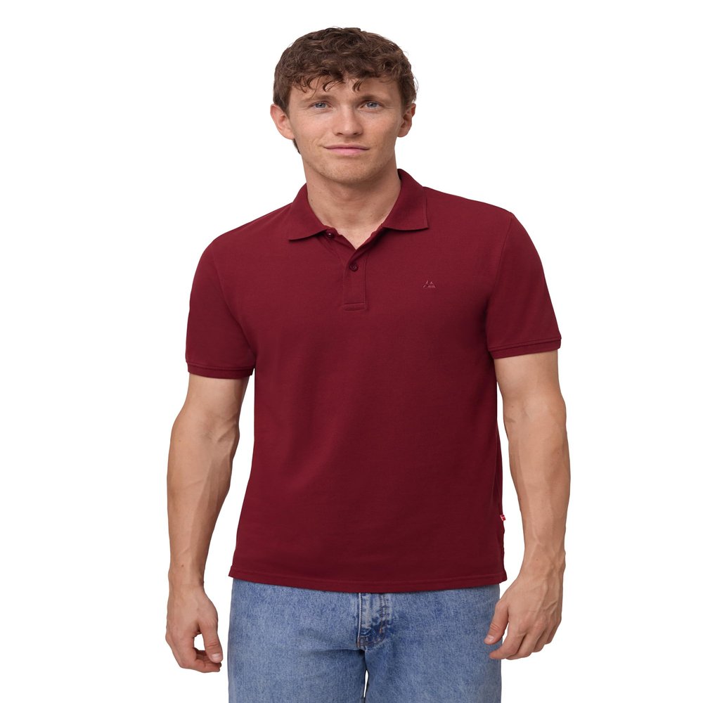 DANISH ENDURANCE Men's Polo Shirt, Organic Cotton, Short Sleeve, Classic, Red, X-Large