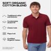 DANISH ENDURANCE Men's Polo Shirt, Organic Cotton, Short Sleeve, Classic, Red, X-Large view 3