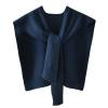 Women Shrugs Candy Color Knitted Wrap Top Cuff Shoulder Shawls Fashion All-Match Students Cropped Tops Elegant Scarf Cape Navy Blue One Size view 1