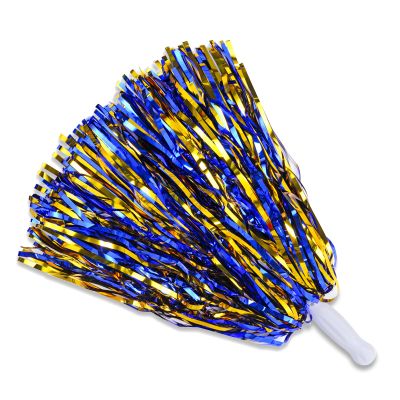 baotongle 12 PCS Cheerleading Squad Spirited Fun Poms Pompoms Cheer Costume Accessory for Party Dance Sports (Blue Gold)