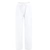 DGHM-JLMY Women's Linen Solid Color Casual Pants Wide Leg Drawstring Casual Flowy Pants Elastic Comfy Trousers with Pockets (White,Medium,5,OZ) view 3