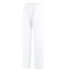 DGHM-JLMY Women's Linen Solid Color Casual Pants Wide Leg Drawstring Casual Flowy Pants Elastic Comfy Trousers with Pockets (White,Medium,5,OZ) view 4