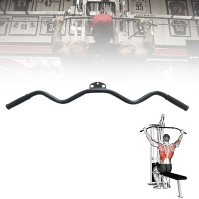 DYK&NX Power Grip LAT Pull Down Attachments, Pro Grip Curl Bar for Gym Fitness Weightlifting Use Triceps Back Biceps Shoulders and Abdominal Muscles