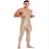 dPois Mens Shiny Sleeveless Full Body Bodysuit Oil Gloosy Lingerie Catsuit Sheer Footed Sexy Tights Coffee X-Large view 3