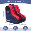 Hytiland Breathable Roller Skate Bag - Adjustable Shoulder Strap, Large Capacity for Kids & Adults - Fit Inline, Ice & Roller Skate Accessories, C Blue view 2