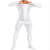 Jhaoyu Men Glossy Zentai Full Body Skin-Tight Bodysuit Costume Lingerie Unitard Shapewear Jumpsuit White X-Large view 1