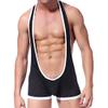 Mens Mesh Wrestling Singlet Bodysuit One Piece Suspender Mankini Leotard Breathable Jockstrap Jumpsuit Underwear (Black,Small) view 1