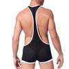 Mens Mesh Wrestling Singlet Bodysuit One Piece Suspender Mankini Leotard Breathable Jockstrap Jumpsuit Underwear (Black,Small) view 2