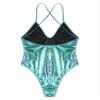 FEESHOW Women's Metallic Camisole Dance Leotard Bodysuit One Piece Deep V Swimsuit Colorful Purple Large view 4