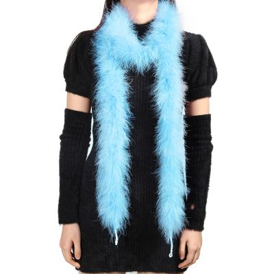 iHUFeather 2 Yard 22g Marabou Feather Boa 25 Colors Fluffy Natural Turkey Feather Boas for DIY Crafts Wedding Party Dancing Dress Up Women Costume Christmas Decoration,Sky Blue