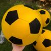 Vinfgoes 4 PCS 8'' Inflatable Sticky Soccer Ball Kick Darts Balls for Inflatable Soccer Dart Board Outdoor Training Felt Soccer with Hand Pumps (Yellow) view 2