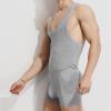 Maiyifu-GJ Men One Piece Gymnastics Wrestling Singlet Sleeveless Athletic Bodysuit Underwear Tummy Control Shapewear Leotard (Grey,Medium) view 4