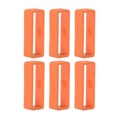 HARFINGTON 6pcs Watch Strap Loop Fastener Rings 26mm, Orange