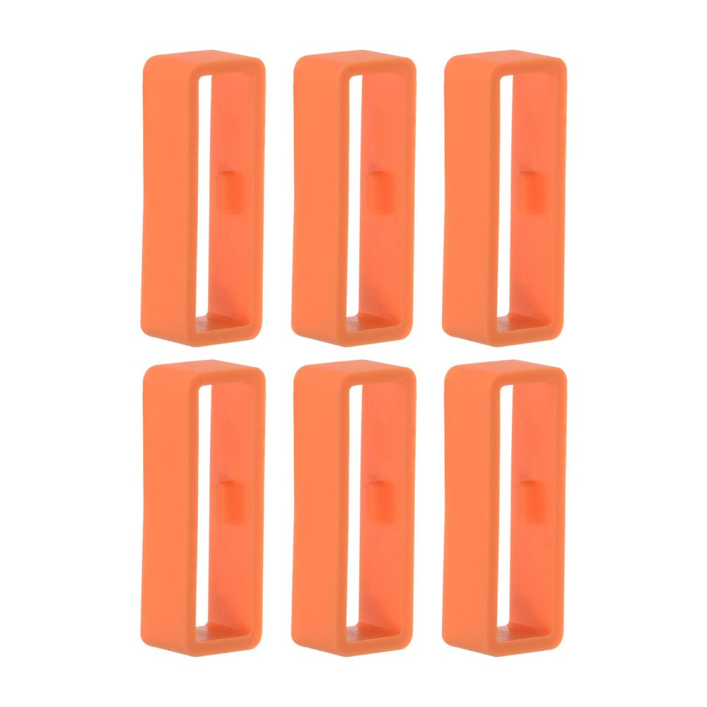 HARFINGTON 6pcs Watch Strap Loop Fastener Rings 26mm, Orange