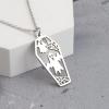 CENWA Stainless Steel Ghost Coffin Charm Pendant Necklace Spooky Halloween Charms Halloween Jewelry (Ghost Coffin N2) view 3