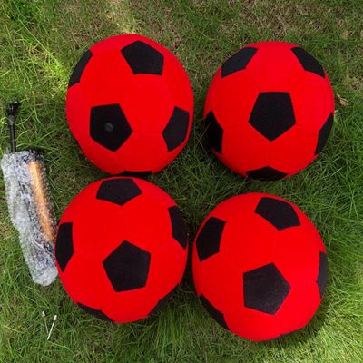 Vinfgoes 4 PCS 8'' Inflatable Sticky Soccer Ball Kick Darts Balls for Inflatable Soccer Dart Board Outdoor Training Felt Soccer with Hand Pumps (Red)
