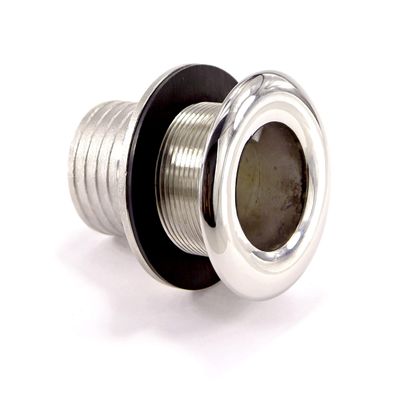 316 Stainless Steel Boat Thru Hull Fitting Hose Barb with NutMarine Hardware Accessories for Boats Drain Pipe Yacht Bilge Boat Plumbing Fittings (Type: Half Thread,Horse ID Size:1 1/2")